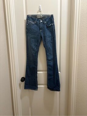 ARIAT Christina Women's Size 27 R Boot Cut Jeans Blue Washed Cowgirl Western